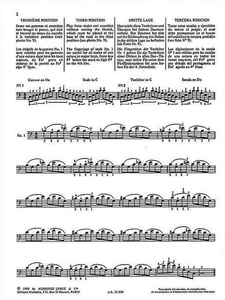 Rabbath: A New Technique for the Double Bass - Volume 2 (3rd & 4th positions)
