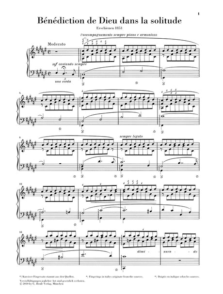 Liszt: Bénédiction de Dieu dans la solitude