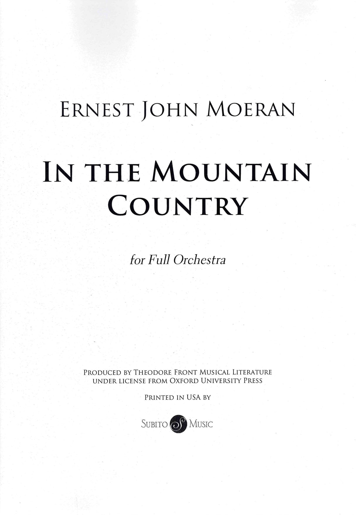 Moeran: In The Mountain Country