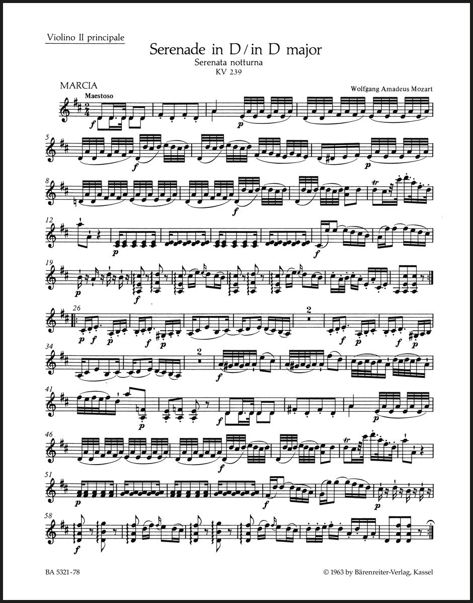 Mozart: Serenade in D Major, K. 239