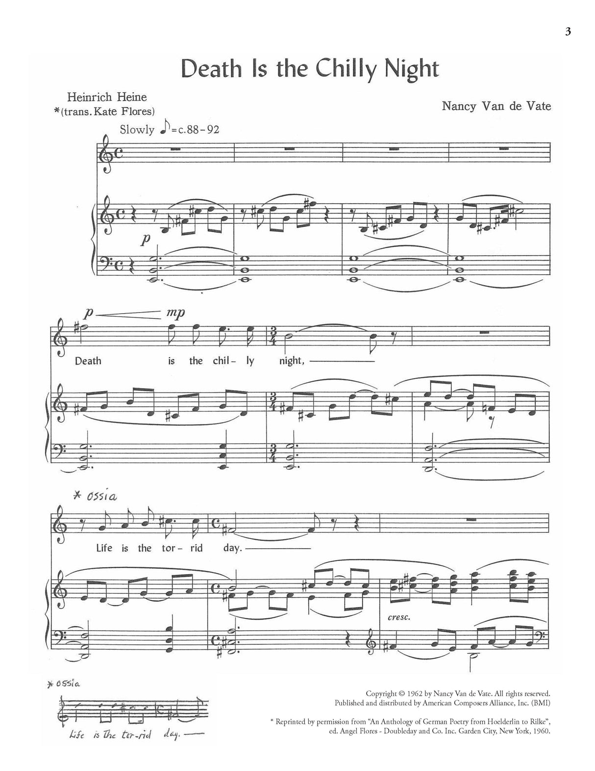 Van de Vate: Two Songs