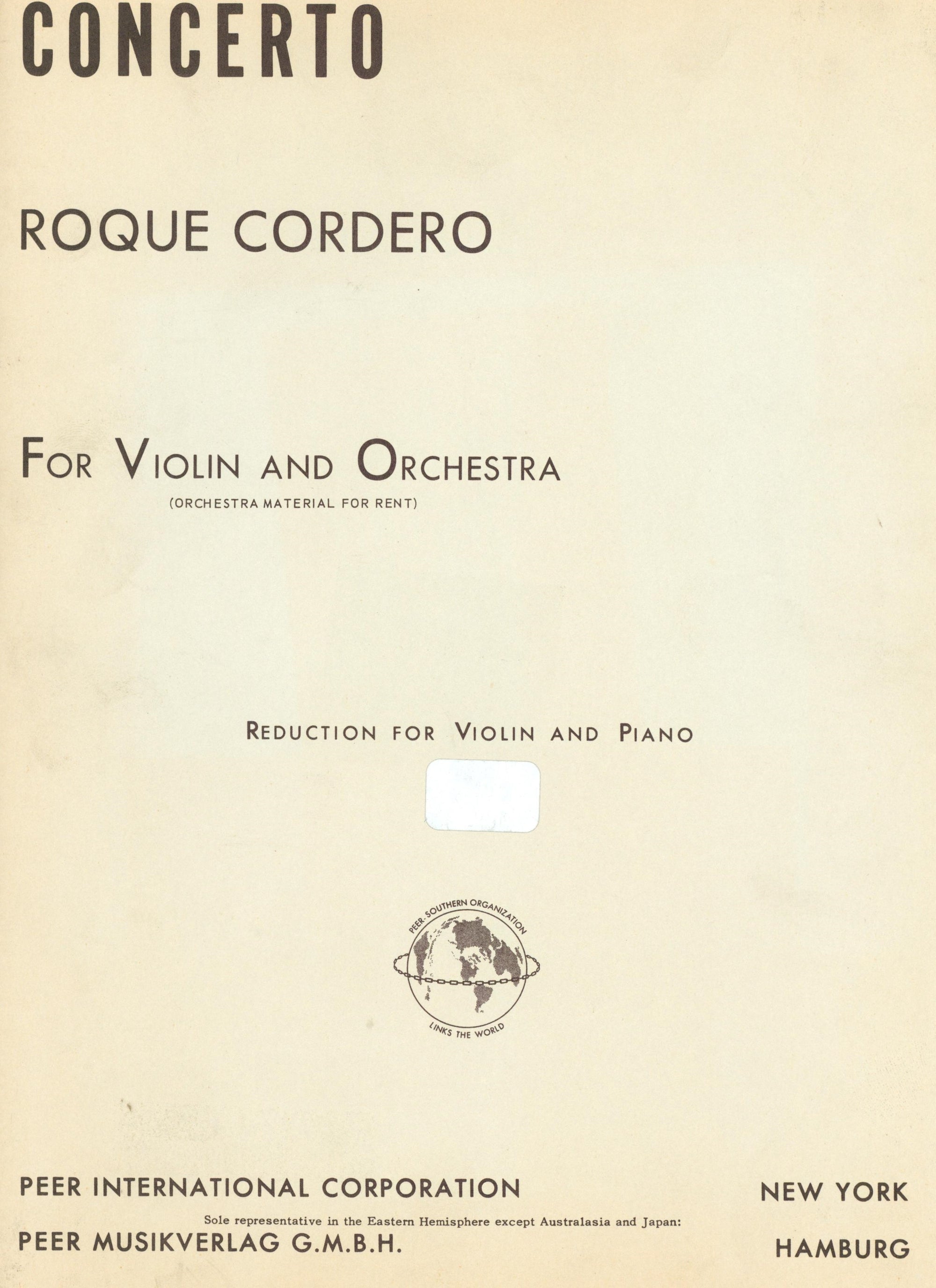 Cordero: Violin Concerto