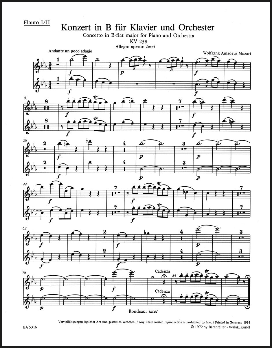Mozart: Piano Concerto No. 6 in B-flat Major, K. 238 – Ficks Music
