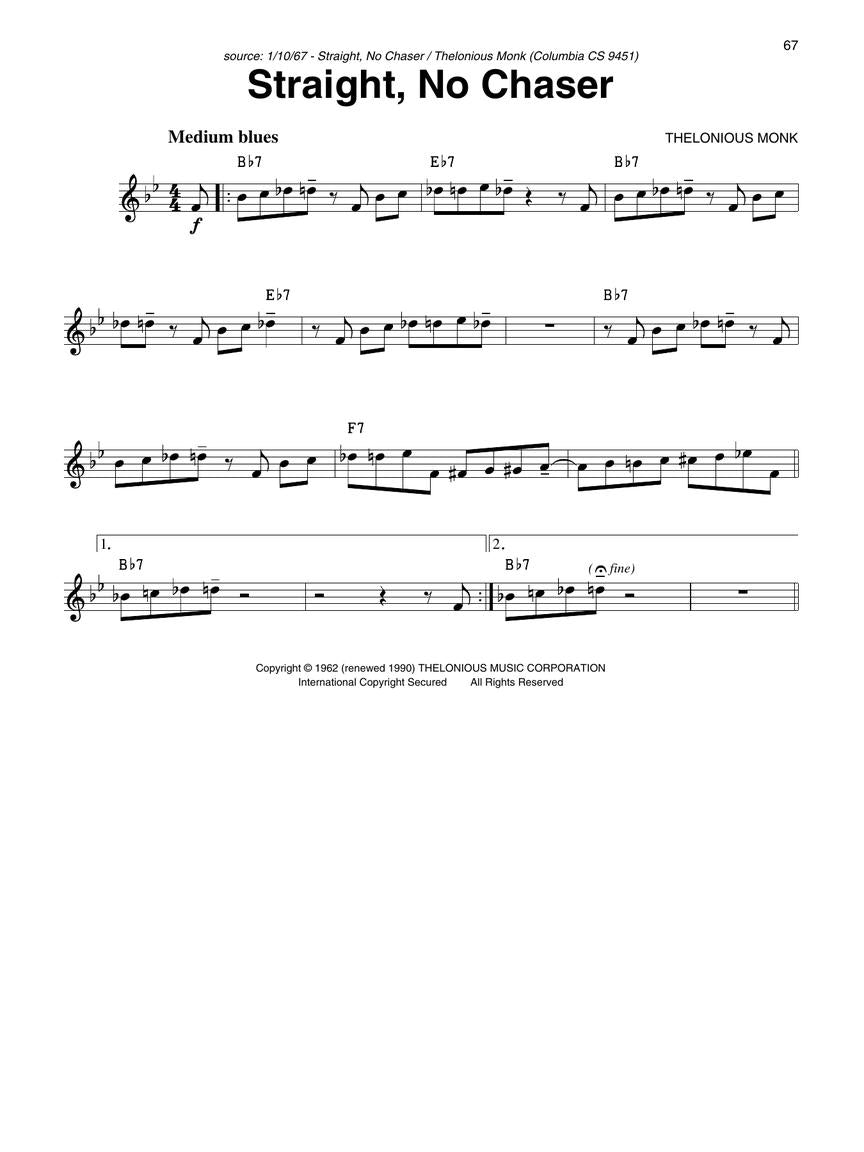 Thelonious Monk Fake Book