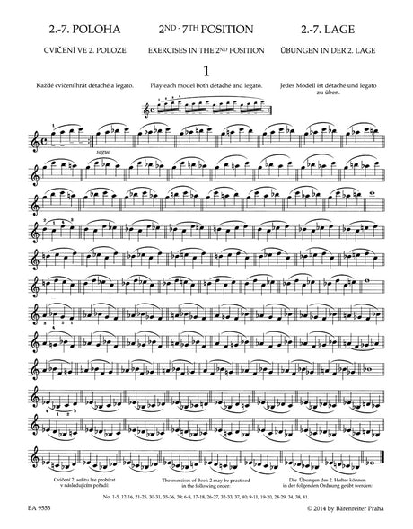 Ševčík: School of Violin Technique, Op. 1 - Book 2 (2nd-7th Positions)