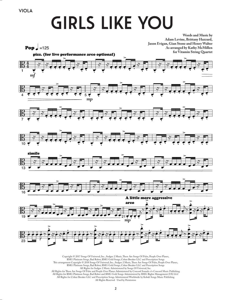 Maroon 5: Girls Like You (arr. for string quartet)