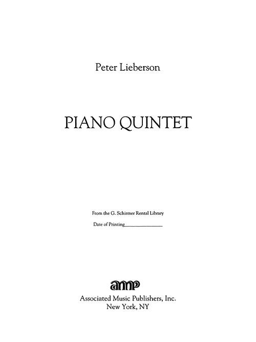 Lieberson: Piano Quintet