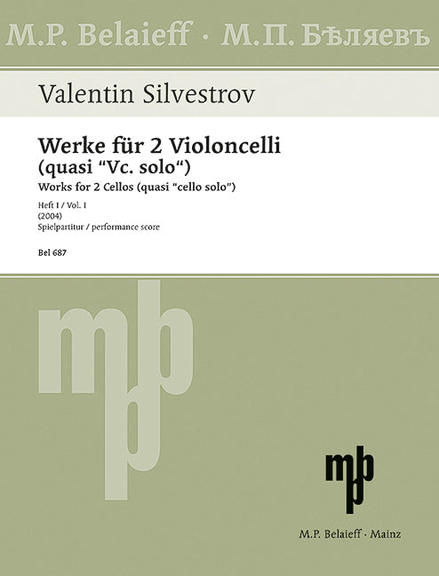 Silvestrov: Works for 2 Cellos - Volume 1