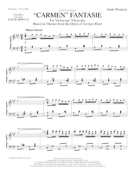 Waxman: Carmen Fantasie