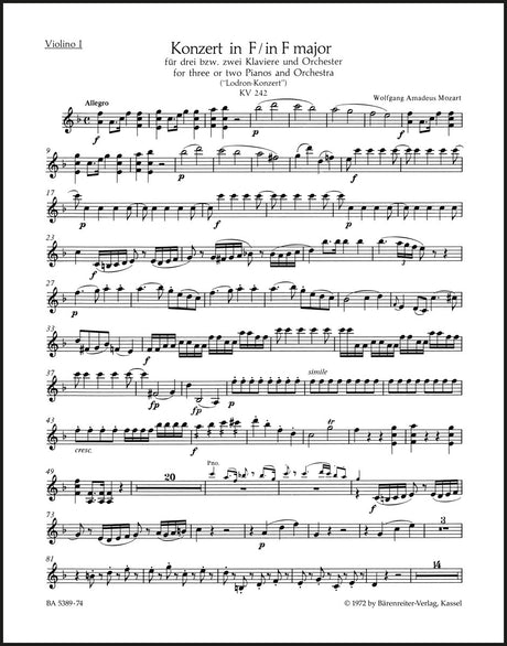 Mozart: Concerto No. 7 for 2 or 3 Pianos, K. 242 ("Lodron Concerto")