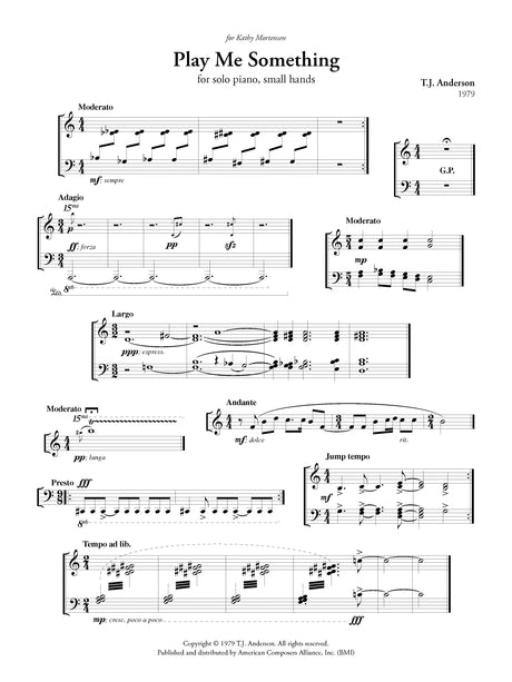 T.J. Anderson: Play Me Something