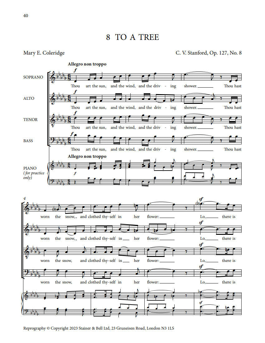 Stanford: 8 Partsongs, Op. 127