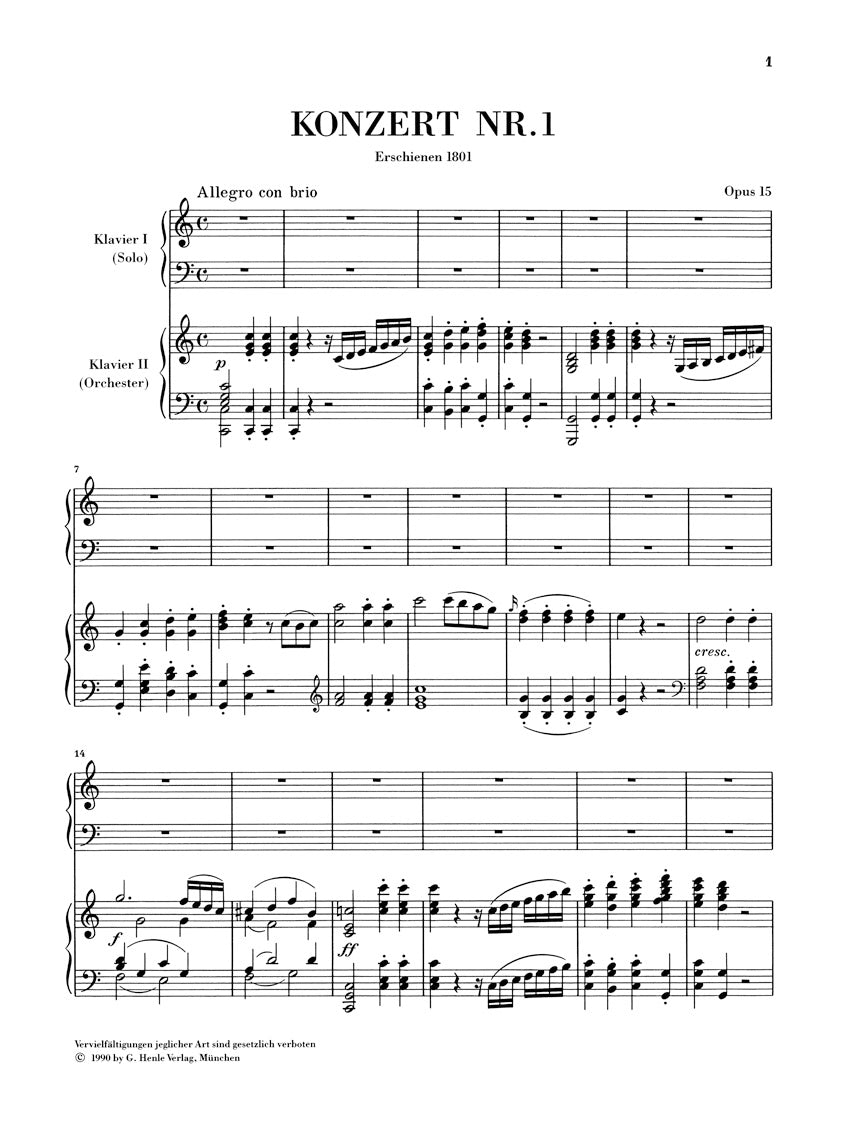 Beethoven: Piano Concerto No. 1 in C Major, Op. 15 – Ficks Music