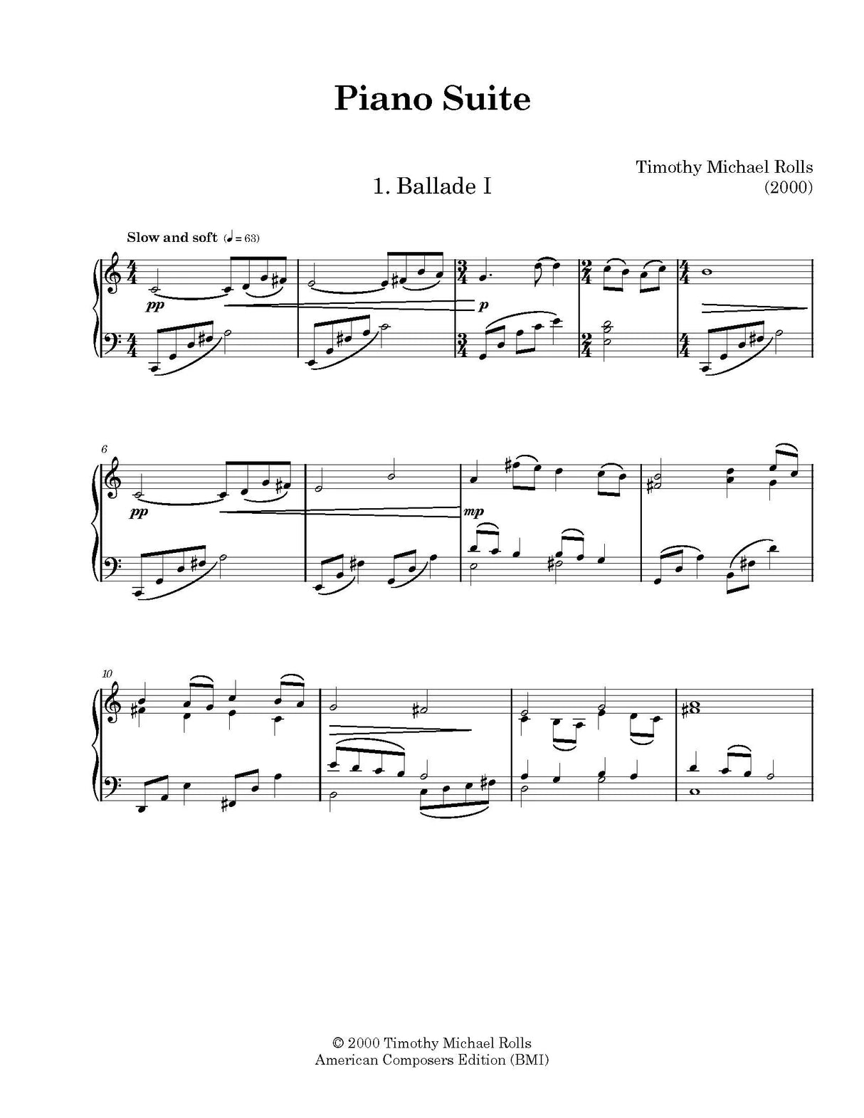 Rolls: Piano Suite