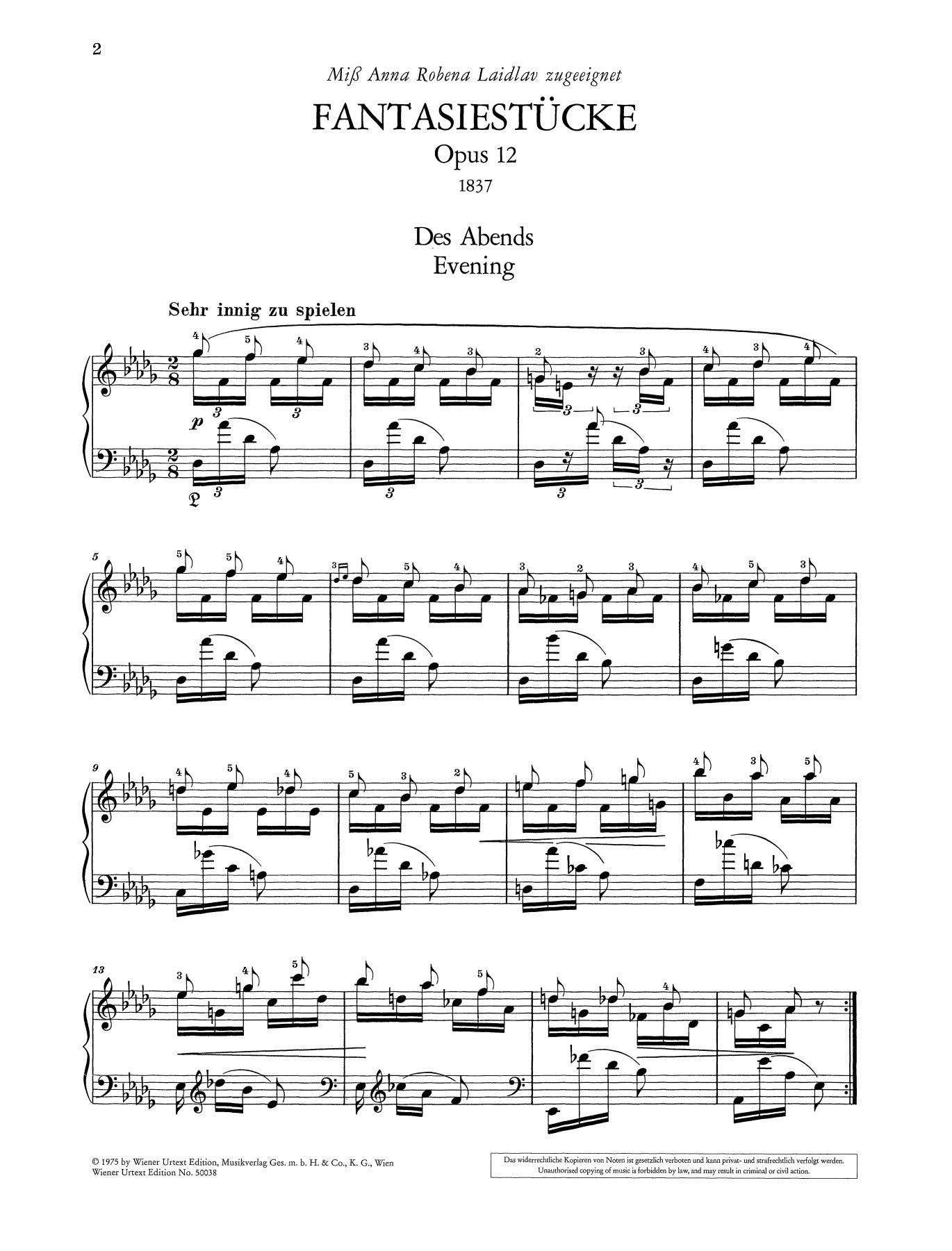 Schumann: Fantasiestücke (Fantasy Pieces), Op. 12 – Ficks Music
