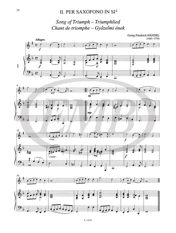 Saxophone Music for Alto or Tenor Saxophone