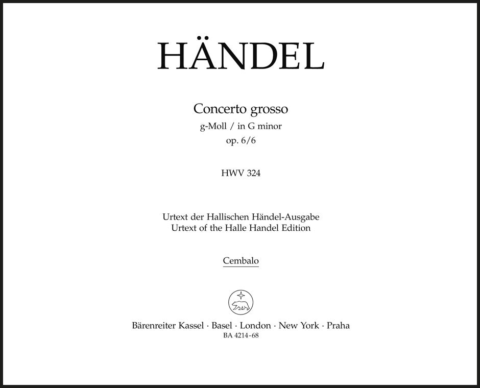 Handel: Concerto grosso in G Minor, HWV 324, Op. 6, No. 6