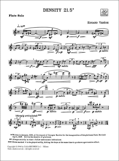 Varèse: Density 21. 5