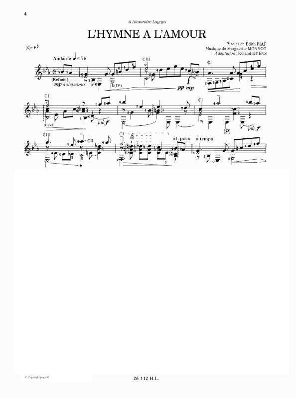 Sheet music composed by Roland Dyens (1955-2016) – Ficks Music