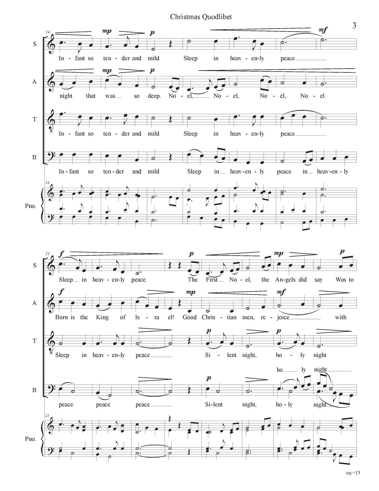 Flaherty: Christmas Quodlibet (Version for SATB Choir)