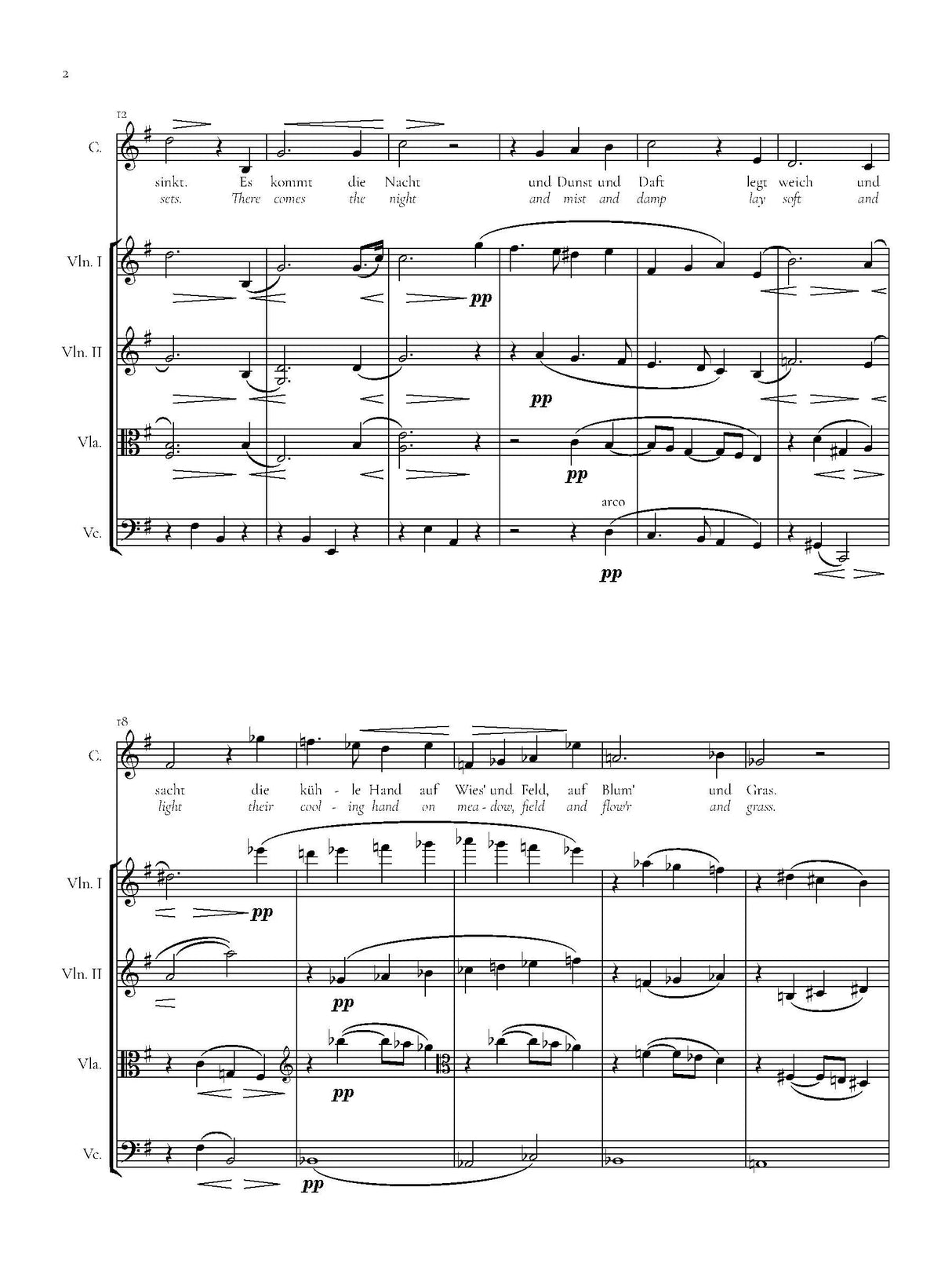 Weigl: Three Songs for Contralto and String Quartet