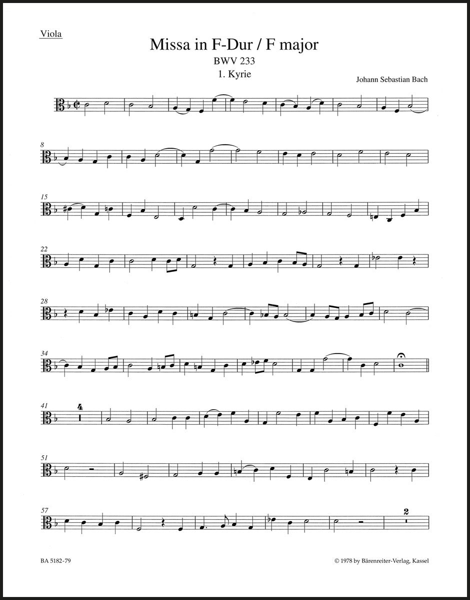 Bach: Mass in F Major, BWV 233