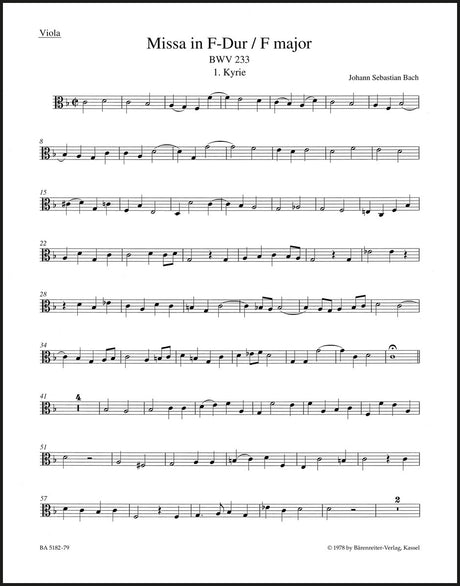 Bach: Mass in F Major, BWV 233