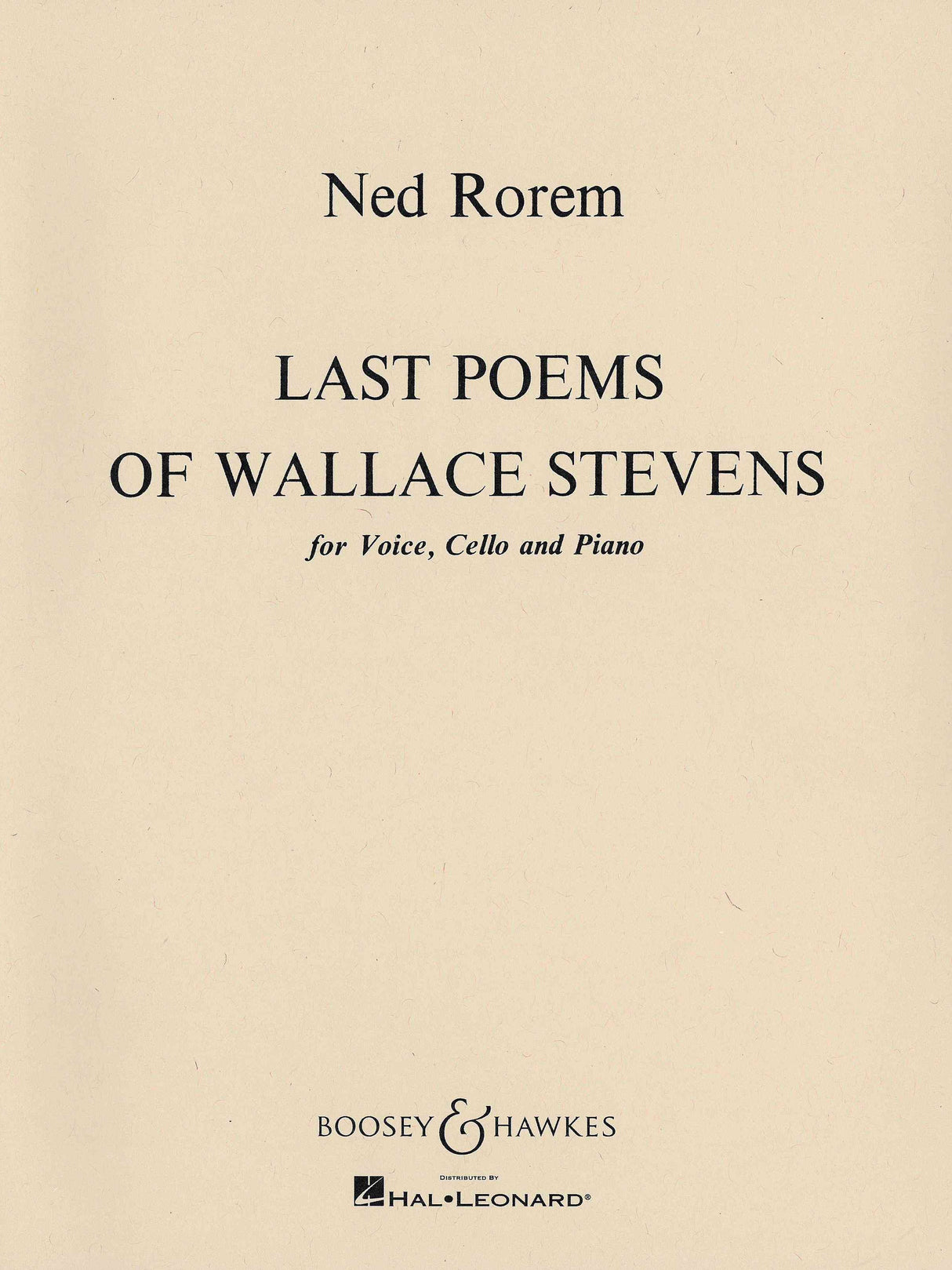 Rorem: Last Poems of Wallace Stevens