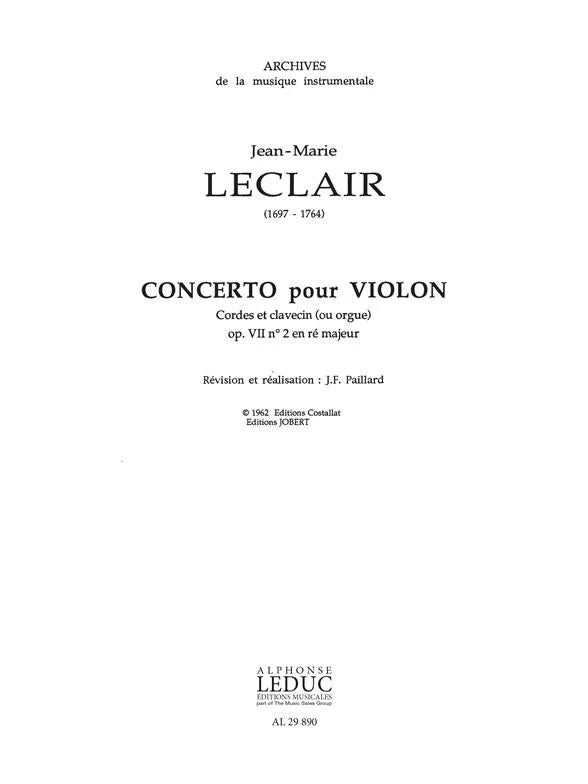 Leclair: Violin Concerto in D Major, Op. 7, No. 2