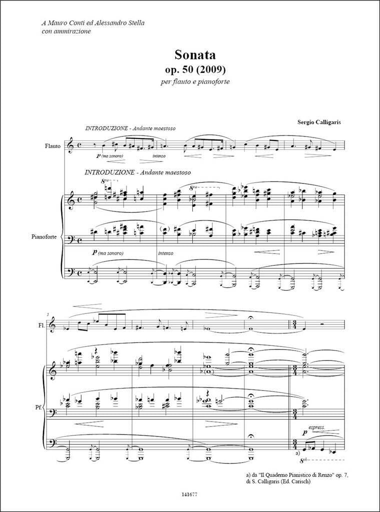 Calligaris: Flute Sonata, Op. 50