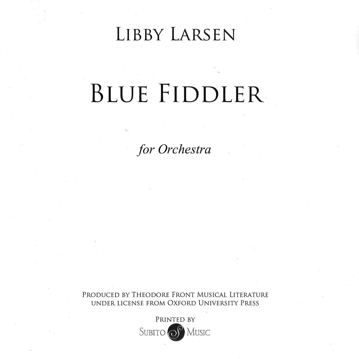 Larsen: Blue Fiddler – Ficks Music