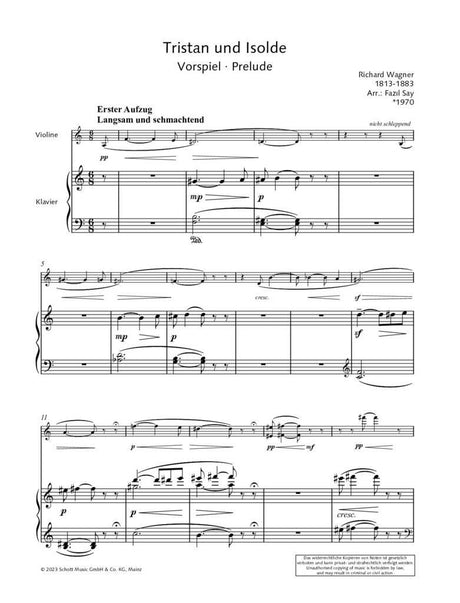 Wagner: Prelude & Isoldens Liebestod (arr. for violin & piano)