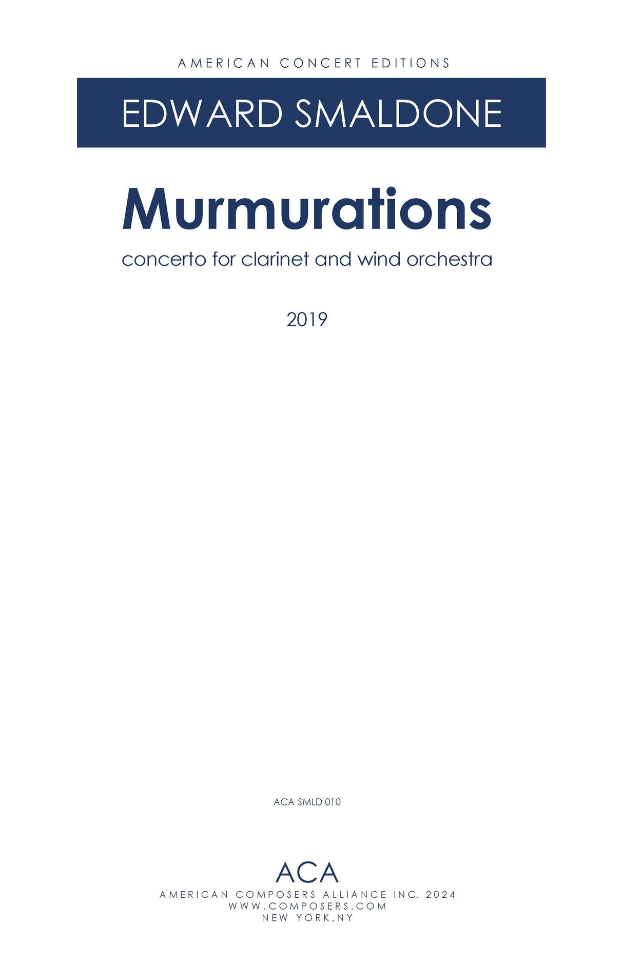 Smaldone: Murmurations - Concerto for Clarinet and Wind Orchestra