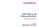 Schoenberg: 4 Lieder, Op. 22