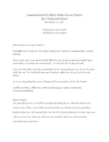 Du Yun: When a Tiger meets a Rosa Rugosa