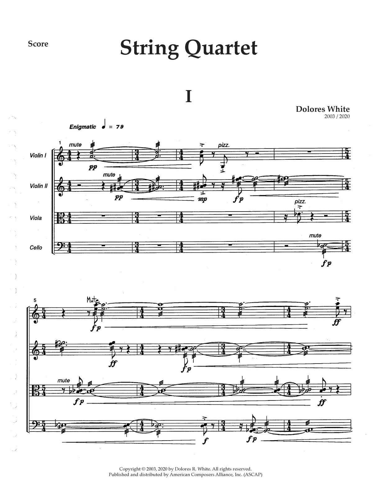 White: String Quartet