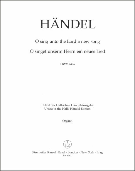 Handel: O sing unto the Lord a new song, HWV 249a