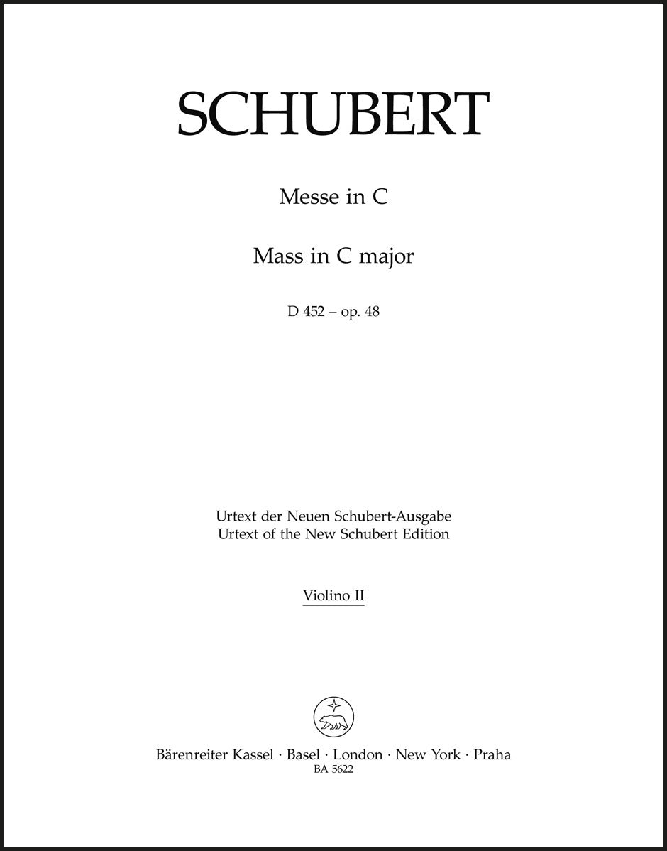 Schubert: Mass in C Major, D 452, Op. 48