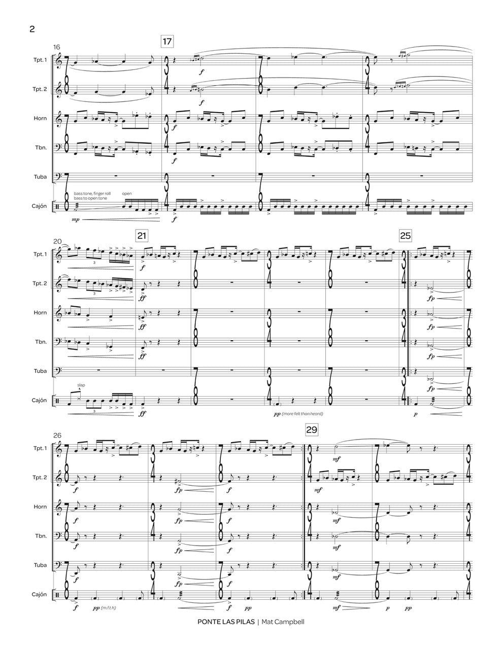 Campbell: Ponte las Pilas (Version for Brass Quintet)