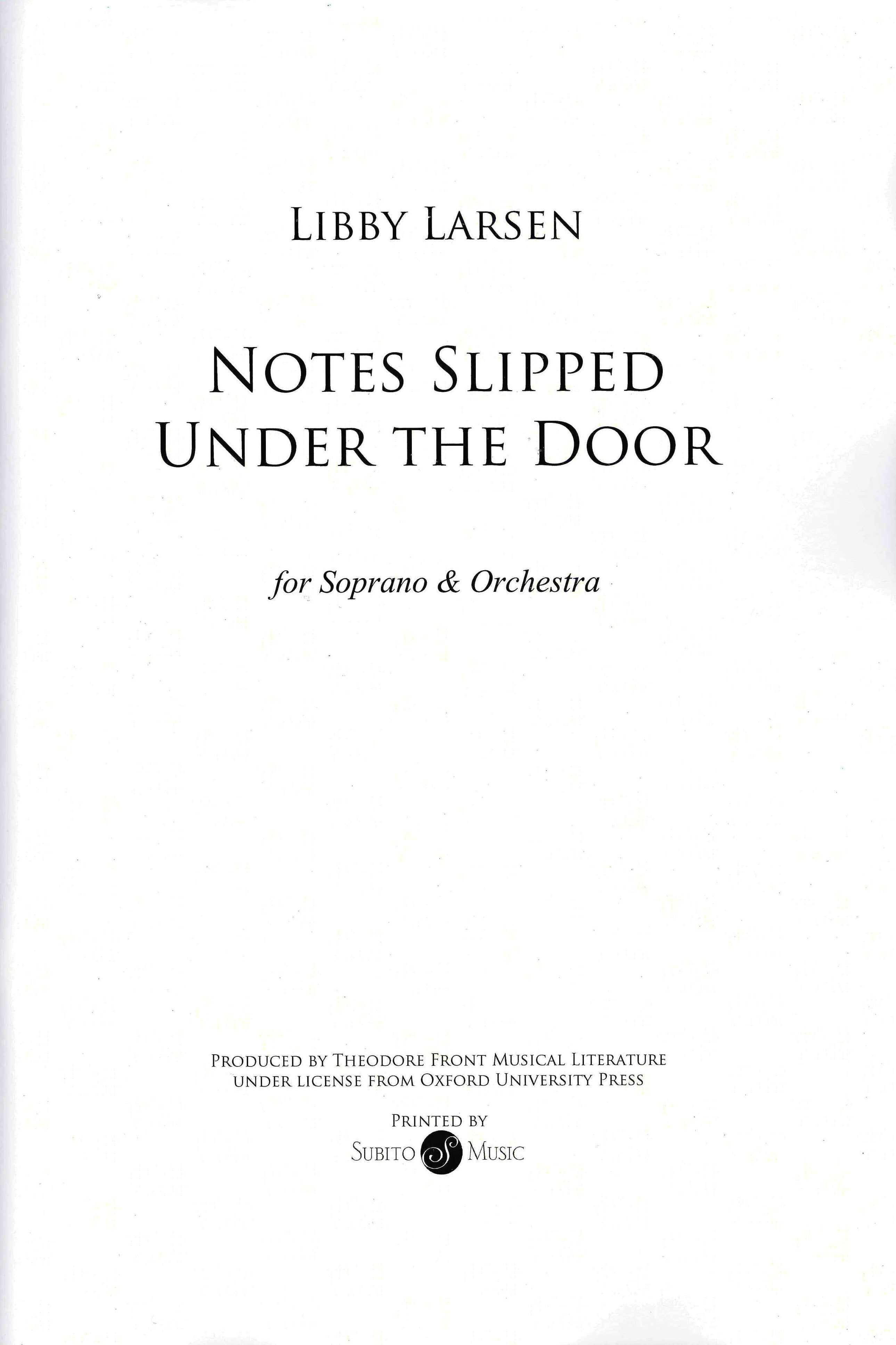 綴 「liner notes」自主制作 CD ピアノポストロック 残響レコード Larsen: Notes Slipped Under Door – Ficks Music