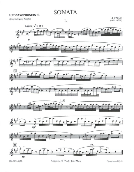 Fasch: Sonata in C Major (arr. for alto sax)