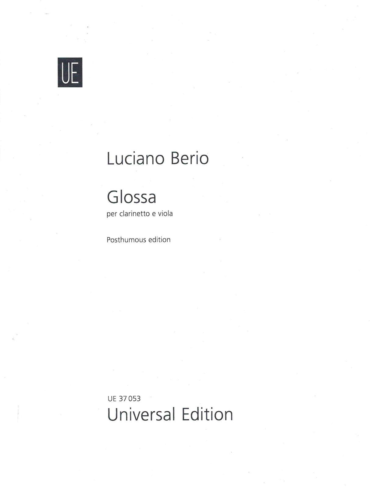 L. Berio: Glossa
