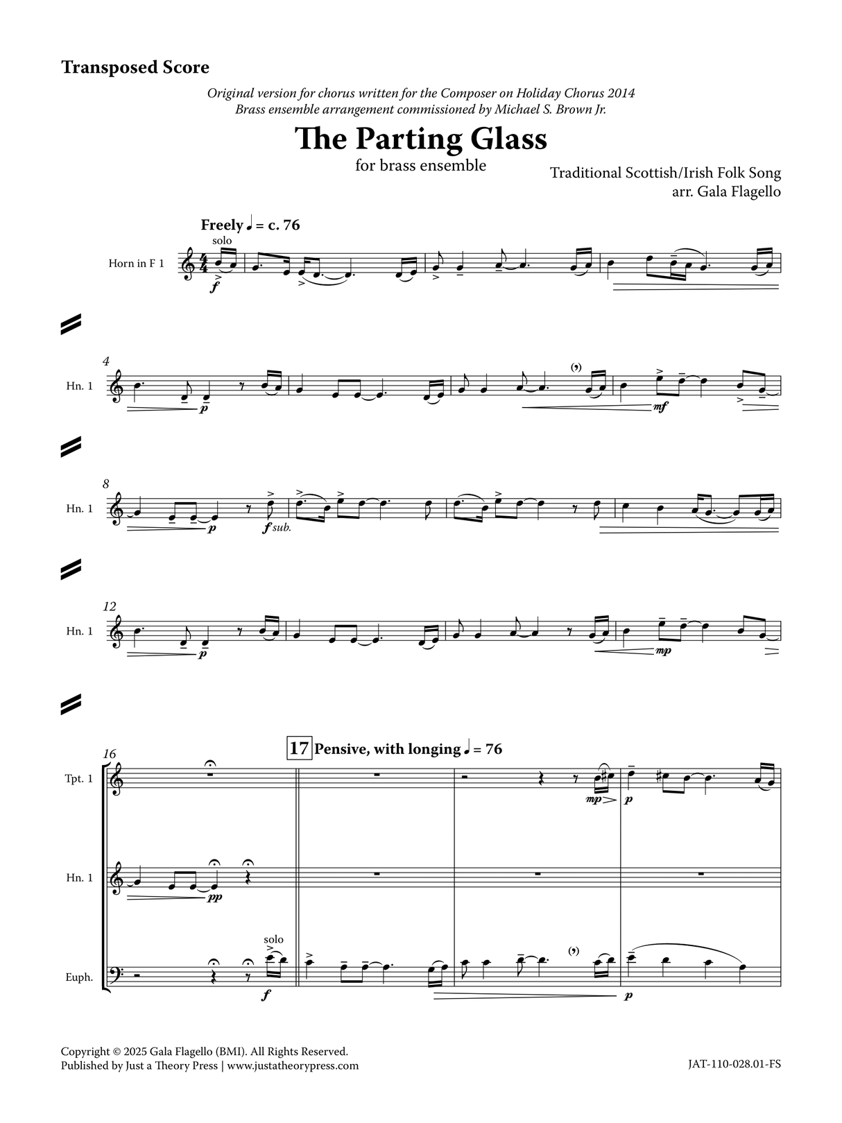 Flagello: The Parting Glass (Version for Brass Ensemble)