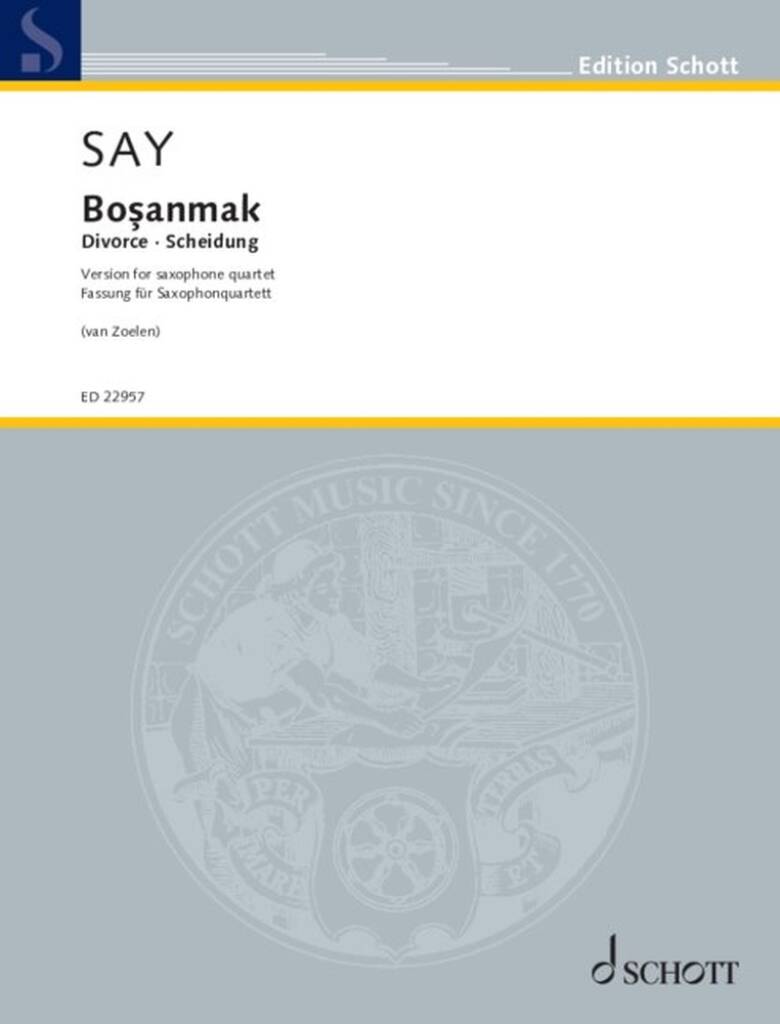 Say: Boşanmak (Divorce), Op. 29a (arr. for saxophone quartet)