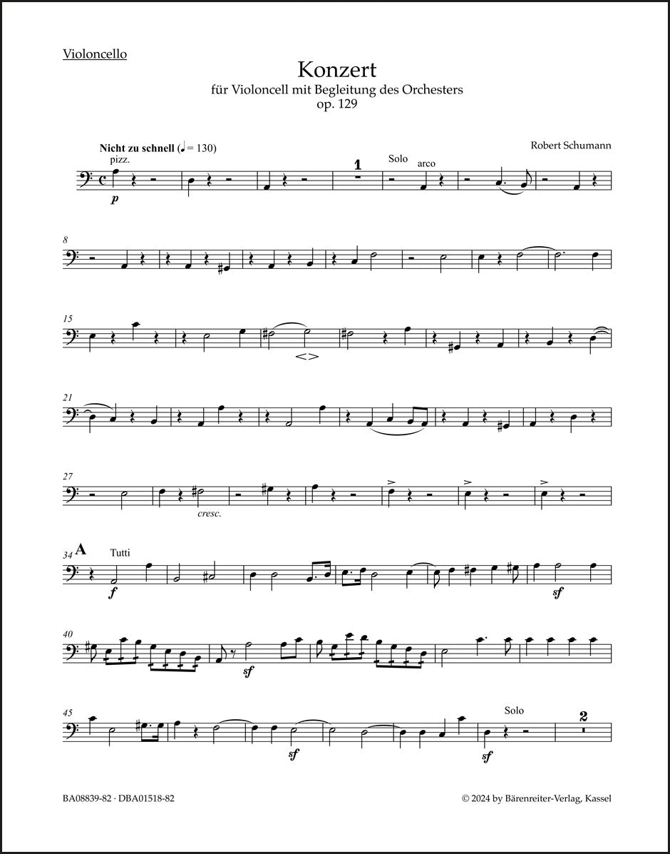 Schumann: Cello Concerto in A Minor, Op. 129