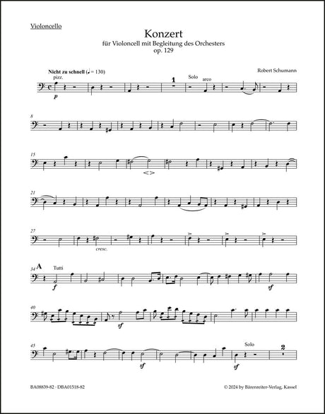 Schumann: Cello Concerto in A Minor, Op. 129