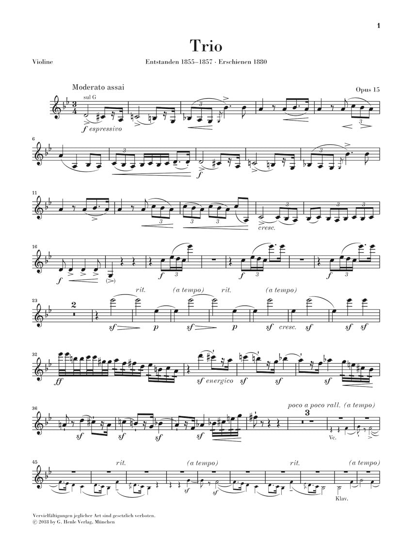 Smetana: Piano Trio in G Minor, Op. 15