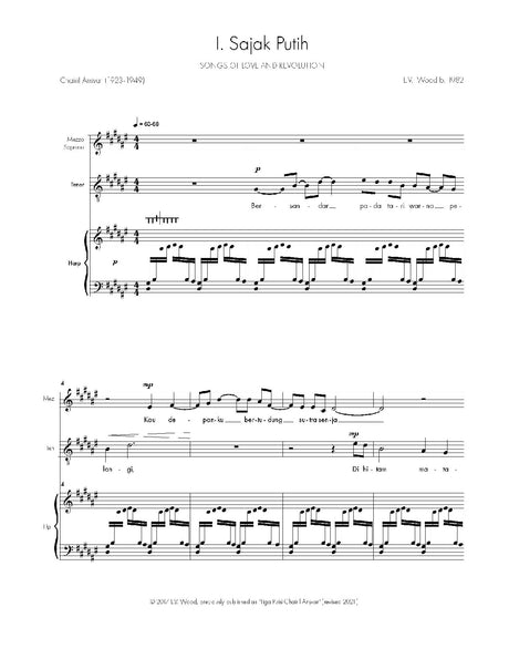 L.V. Wood: Songs of Love and Revolution (Version for Mezzo, Tenor, & Harp)