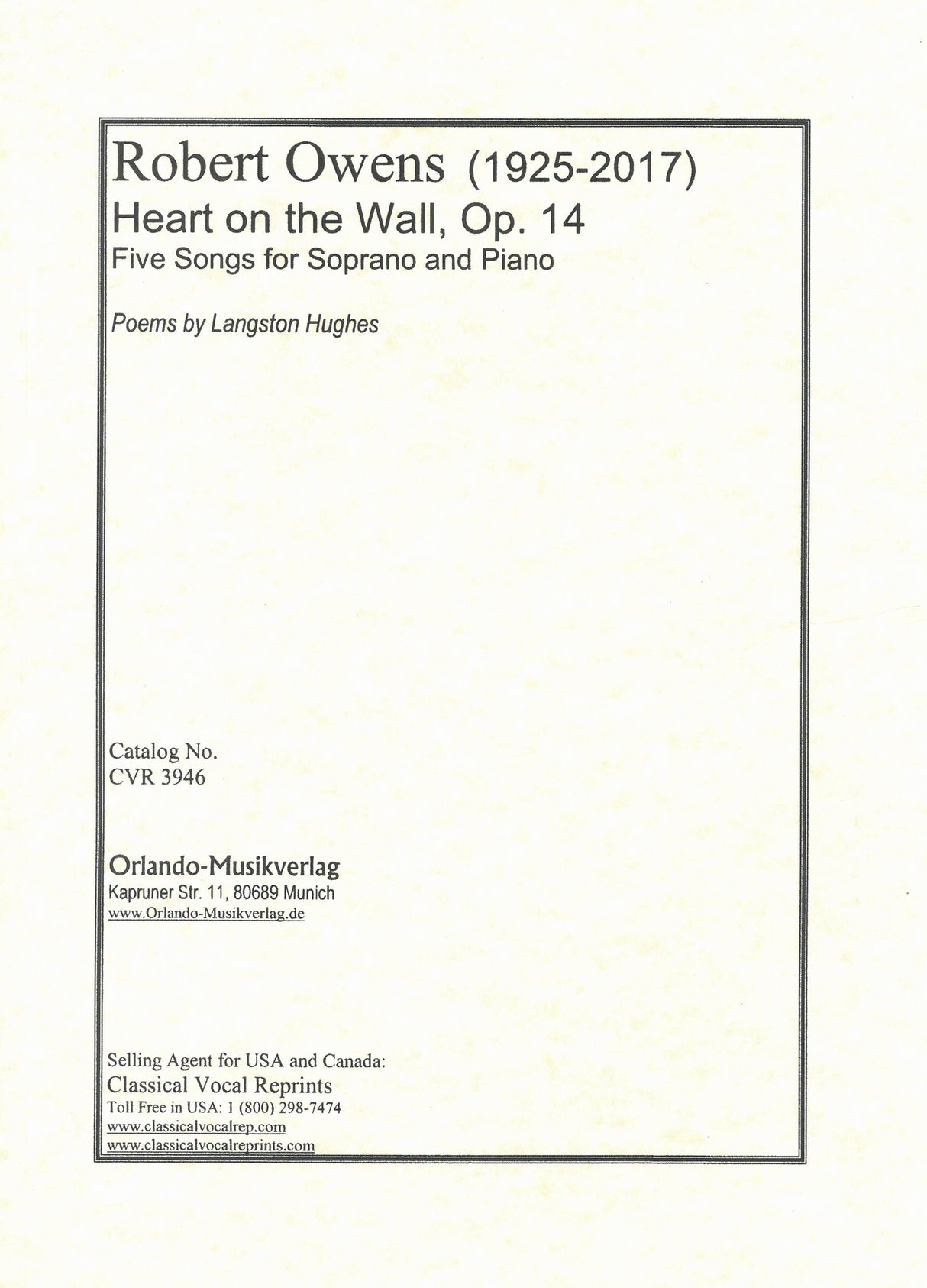 Owens: Heart on the Wall, Op. 14