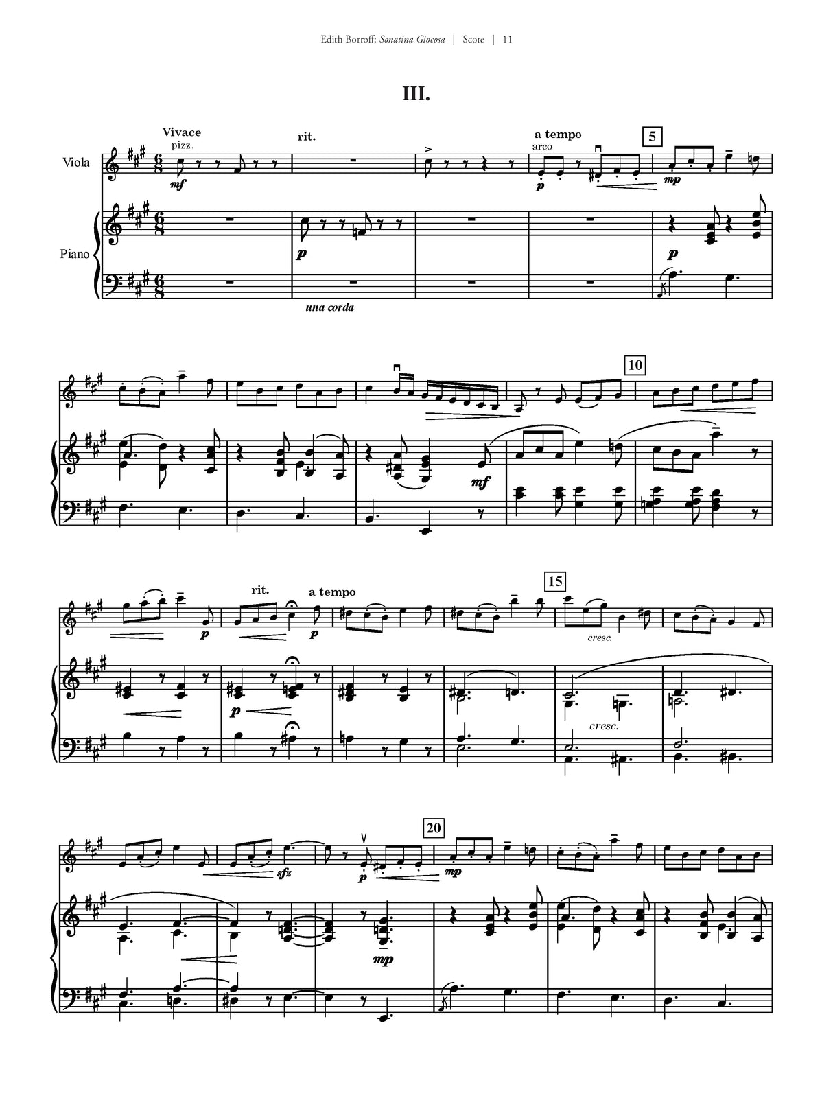 Borroff: Sonatina Giocosa